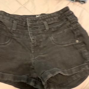 Black jean shorts